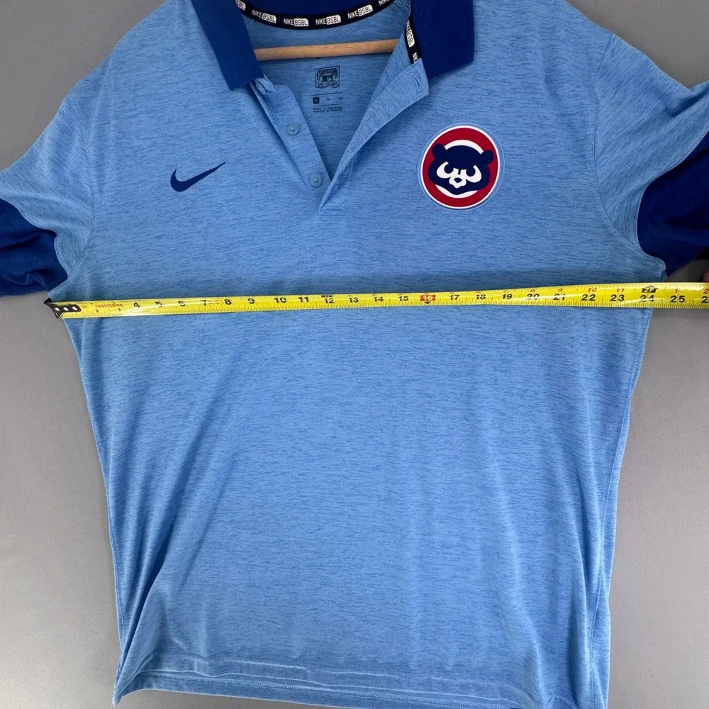 Nike Chicago Cubs Cooperstown Collection Polo Shirt Mens XL Light Blue 34186X